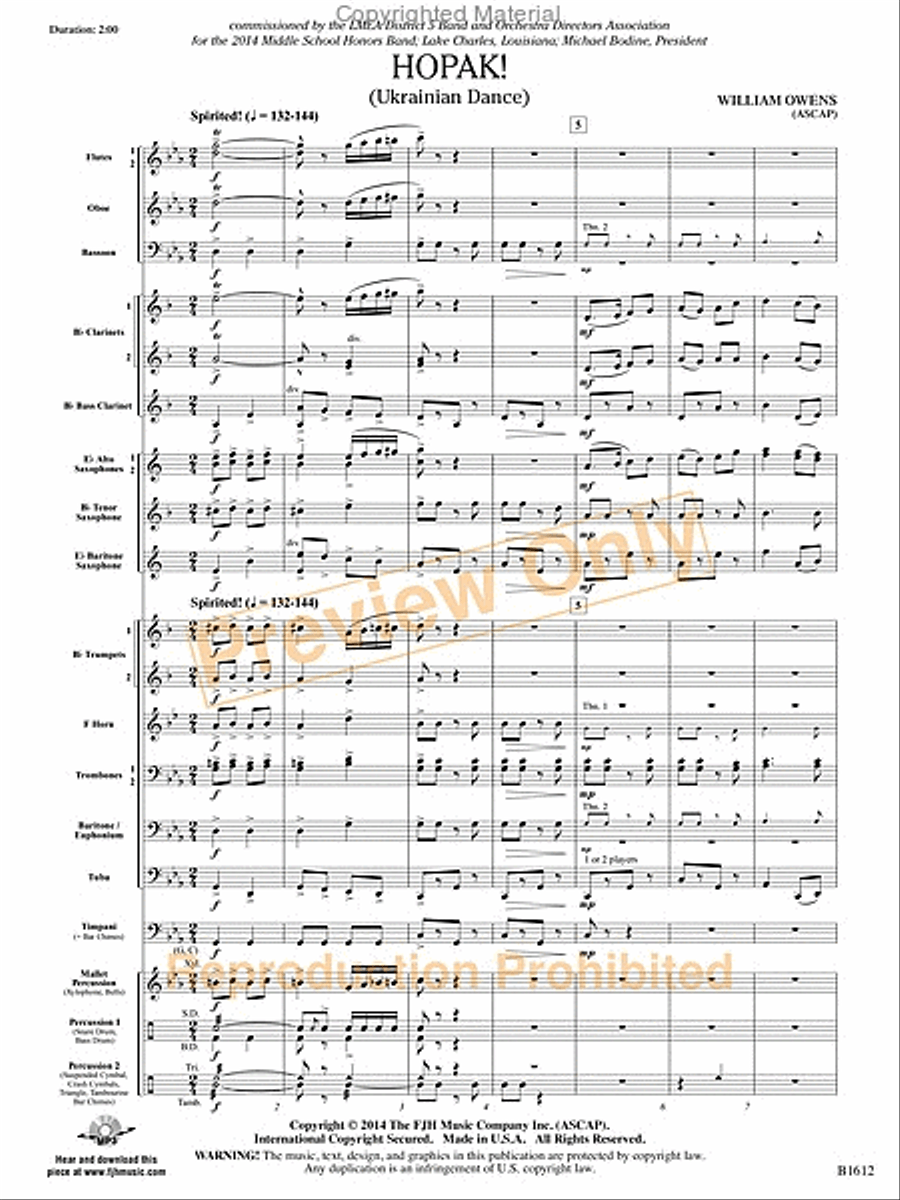Hopak! Concert Band scores gallery preview page 4