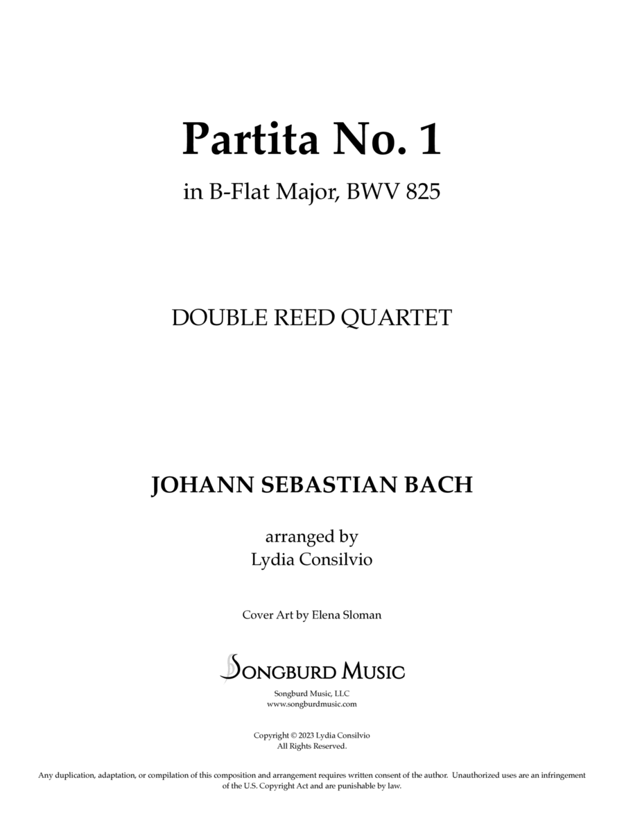 Partita No. 1 in B-Flat Major, BWV 825 Woodwind Ensemble scores gallery preview page 1