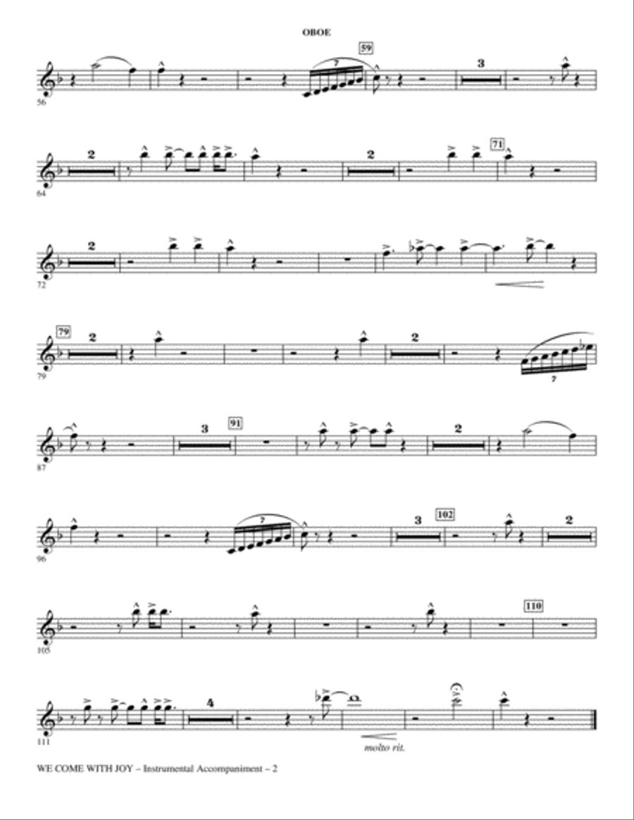 We Come With Joy Orchestration - Oboe Choir scores gallery preview page 2
