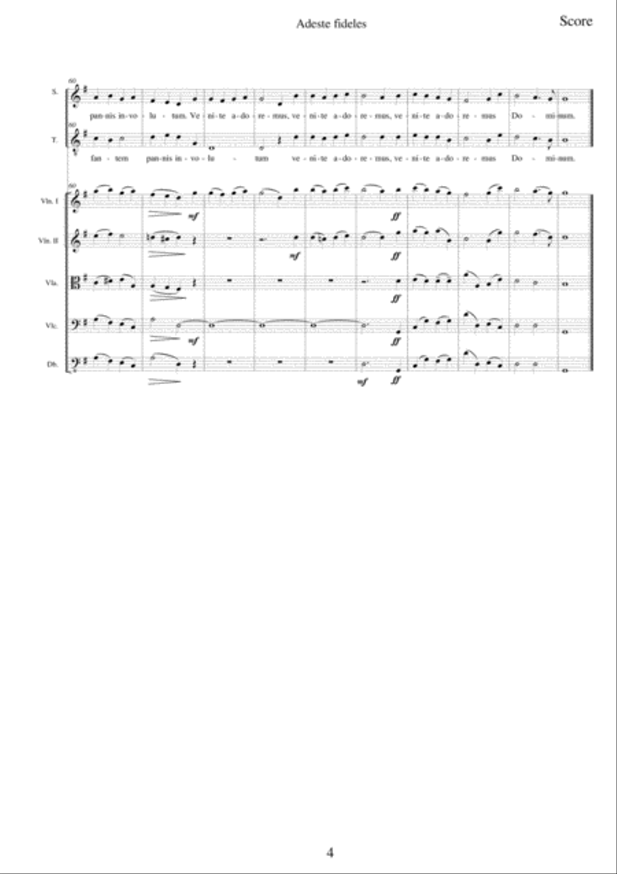 Adeste Fideles for soprano, tenore and string orchestra String Orchestra scores gallery preview page 5