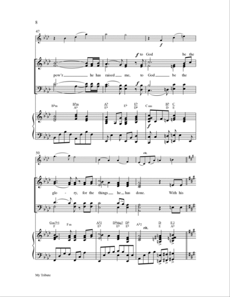 My Tribute My Tribute Choir scores gallery preview page 8