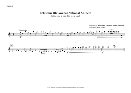 Botswana National Anthem for String Orchestra image number null