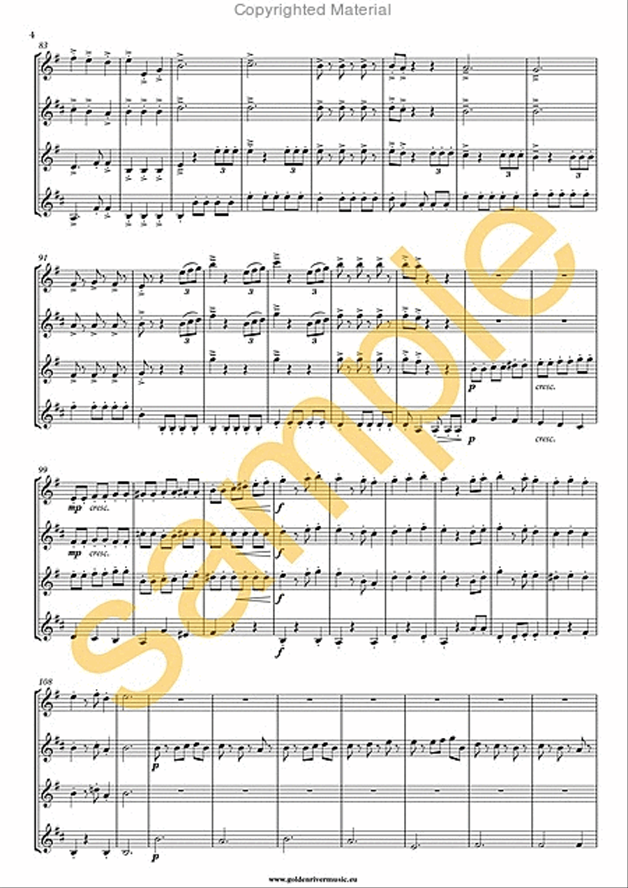 Pirates of the Caribbean Pirates of the Caribbean Saxophone Quartet scores gallery preview page 3