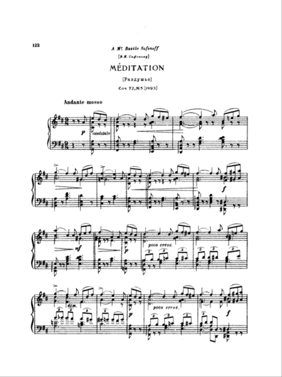 Tchaikovsky: Eighteen Piano Pieces, Op. 72; Aveu Passionne; Valse, Op. 40, No. 9, 1st Version Piano Solo scores gallery preview page 1