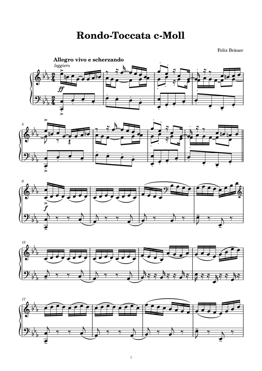 Rondo-Toccata in c-Moll Organ Solo scores gallery preview page 1