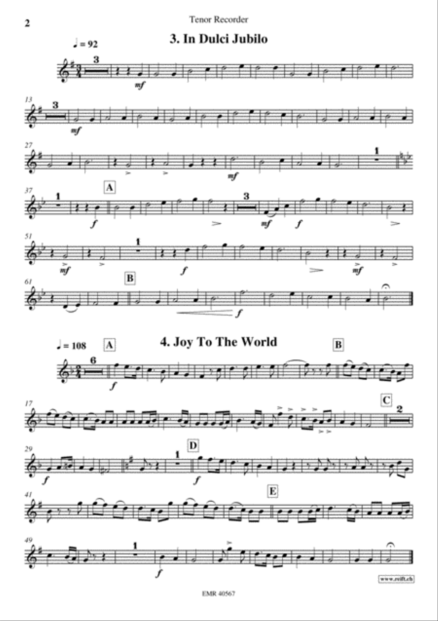18 Christmas Songs Tenor Recorder scores gallery preview page 3
