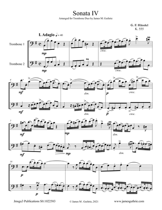 Handel: Sonata No. 4 for Trombone Duo