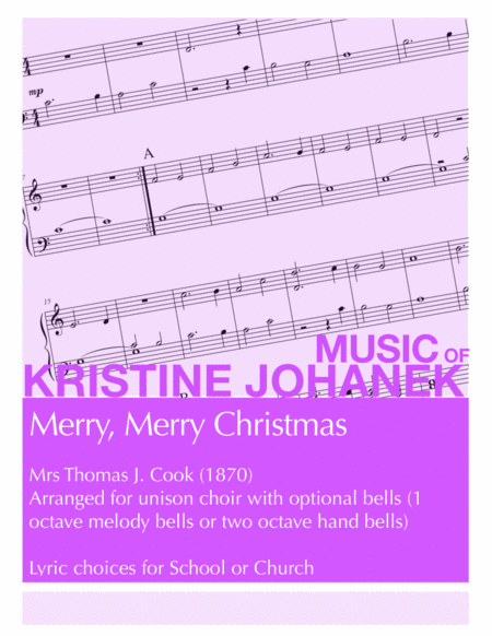 Merry, Merry Christmas (Unison Choir with Optional Bells) image number null