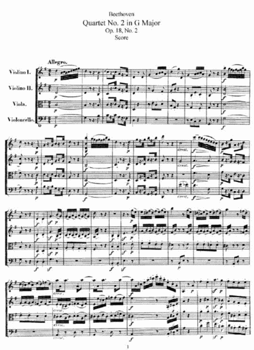 L. v. Beethoven - Quartet No. 2 in G Major Op. 18, No. 2