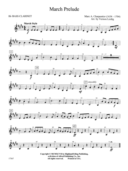 March Prelude: B-flat Bass Clarinet