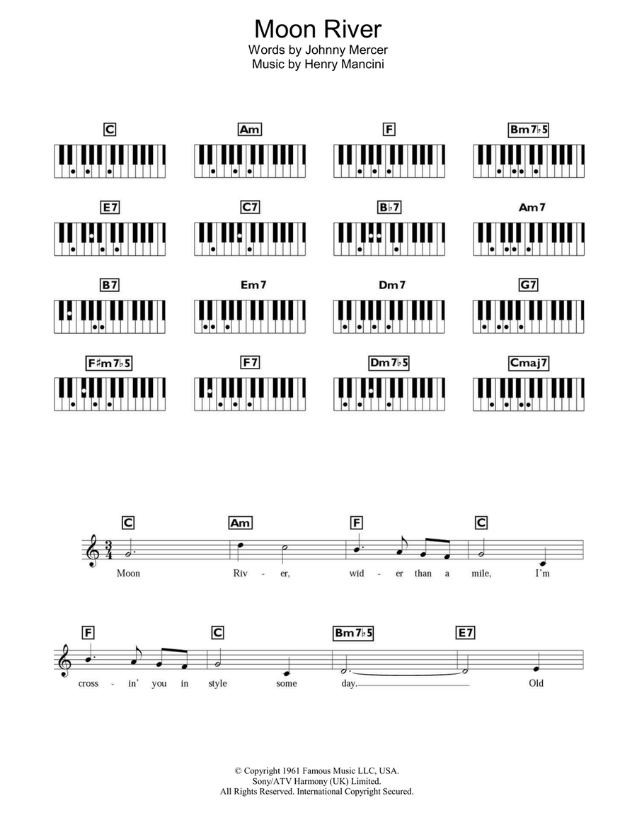 Moon River Moon River Piano scores gallery preview page 1