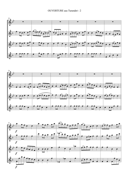 Overture from TURANDOT - for Saxophone quartet