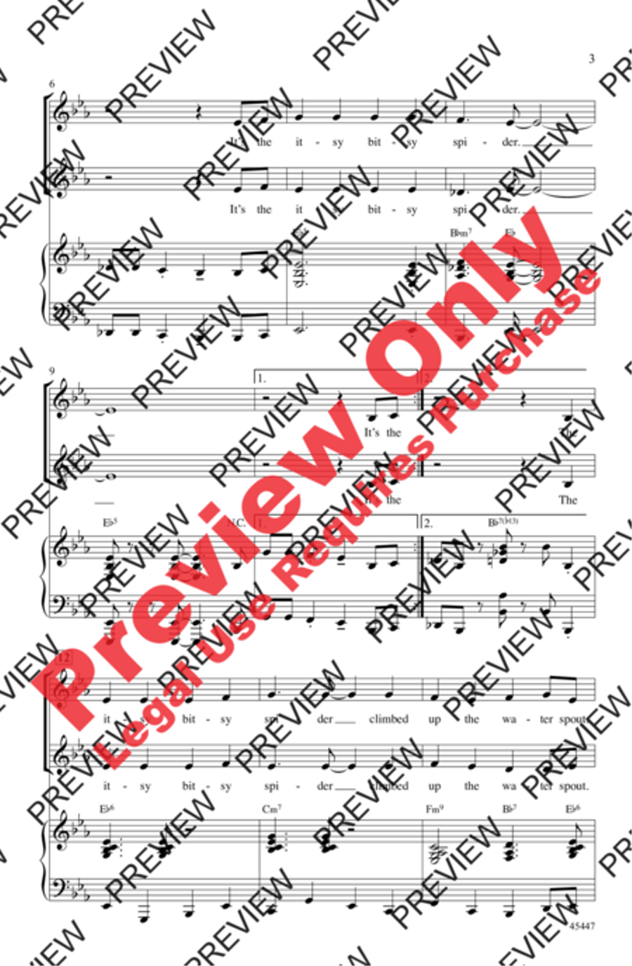 The Itsy Bitsy Spider The Itsy Bitsy Spider 2-Part scores gallery preview page 3