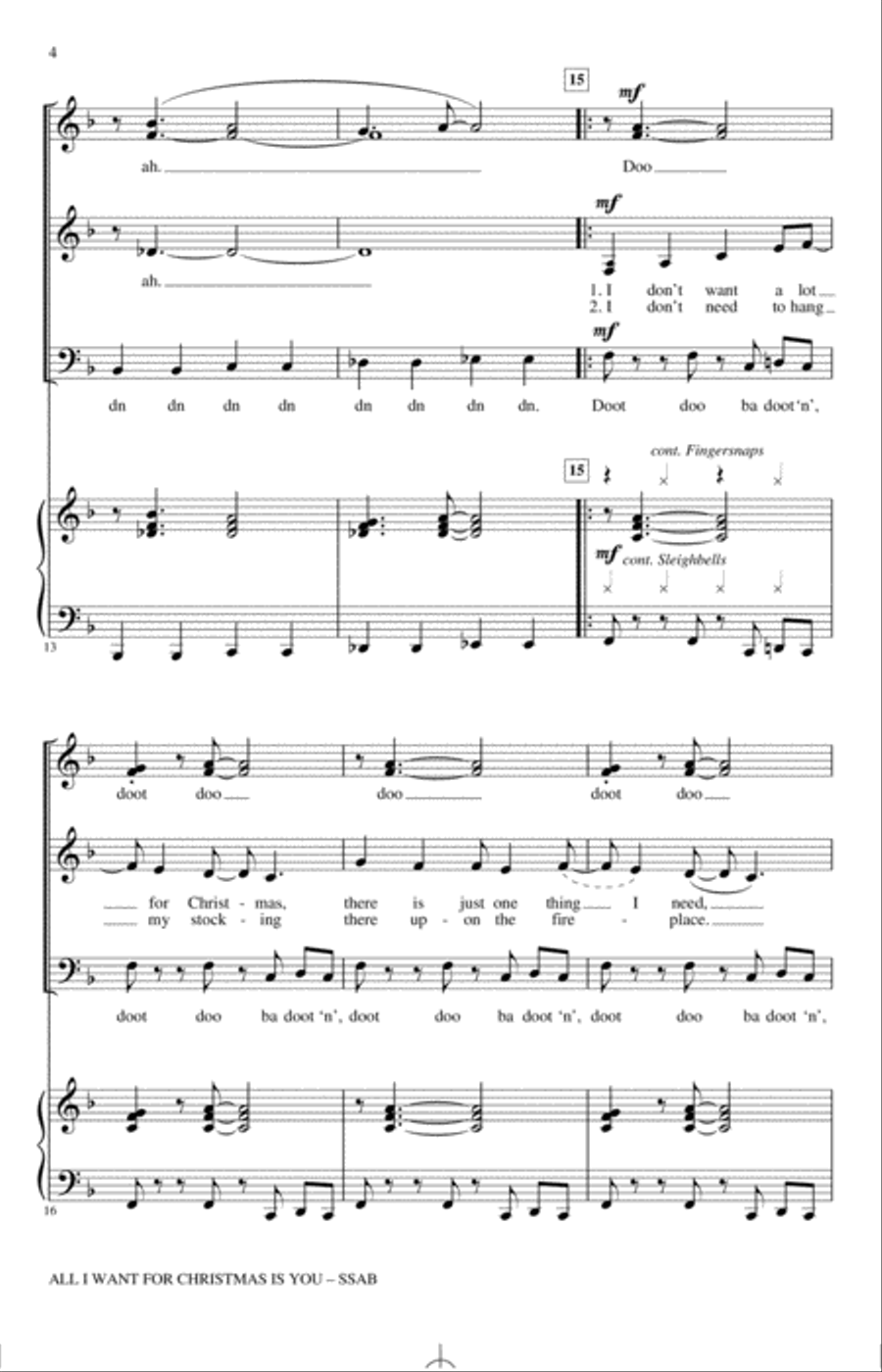 All I Want For Christmas Is You (arr. Roger Emerson) A Cappella scores gallery preview page 3