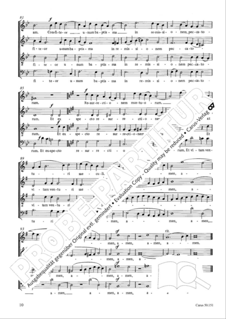 Missa St. Crucis in G 4-Part scores gallery preview page 11