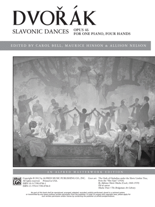 Book cover for Dvorák: Slavonic Dances, Opus 46 - Piano Duet (1 Piano, 4 Hands)
