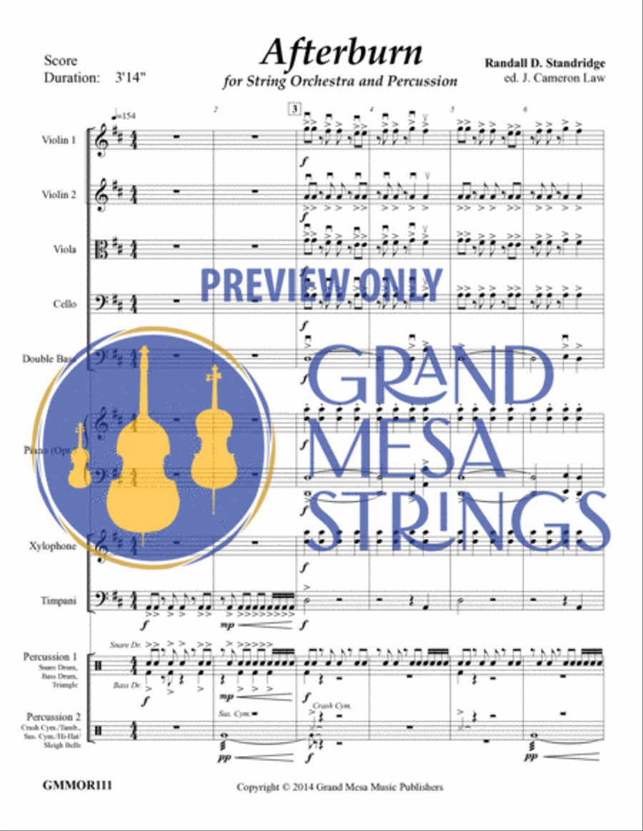 Afterburn for Strings & Percussion String Orchestra scores gallery preview page 2