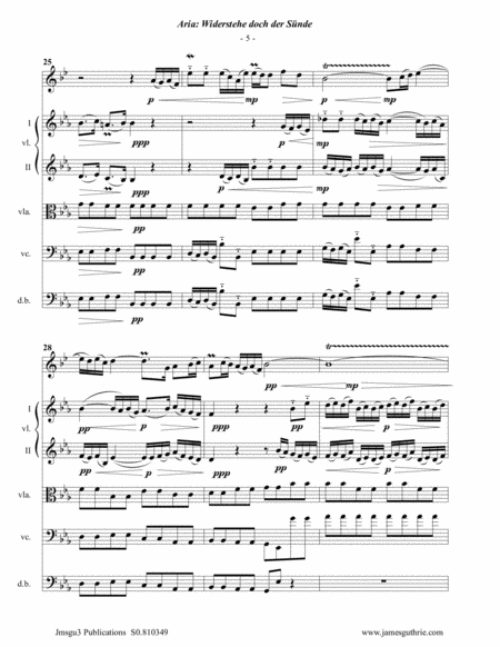 BACH: Widerstehe doch der Sünde, BWV 54 for English Horn & Strings image number null