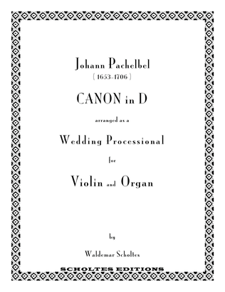 Book cover for Pachelbel Canon for Violin and Organ