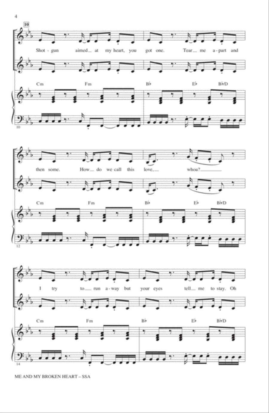 Me And My Broken Heart SSA scores gallery preview page 3