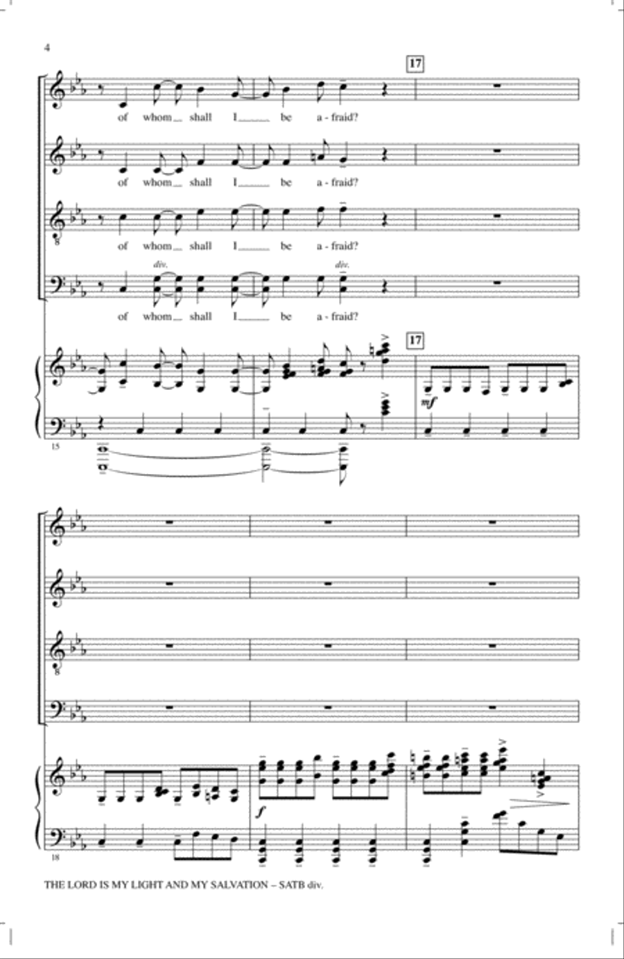 The Lord Is My Light And My Salvation 4-Part scores gallery preview page 3