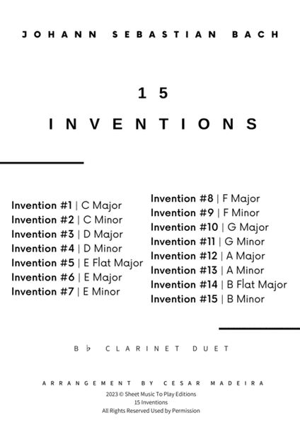 15 Inventions - Clarinet Duet (Full Score) image number null