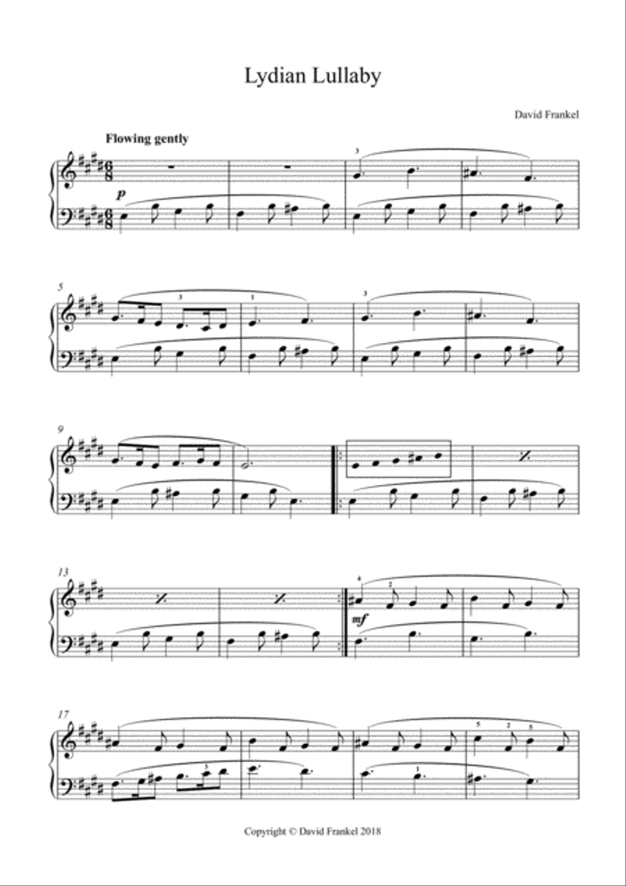 Lydian Lullaby Piano Solo scores gallery preview page 1