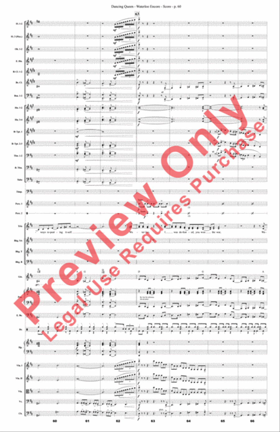 Mamma Mia! Medley Mamma Mia! Medley Full Orchestra scores gallery preview page 61