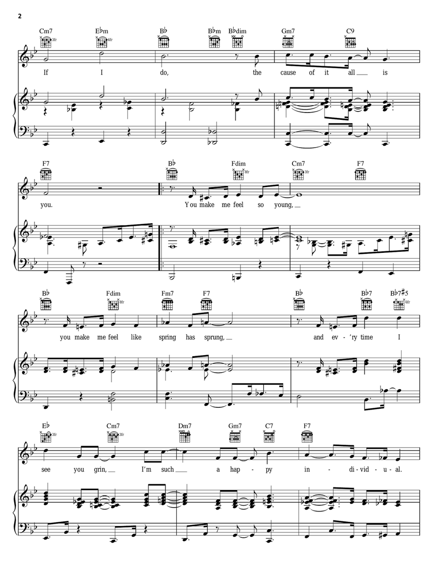 You Make Me Feel So Young Piano, Vocal, Guitar scores gallery preview page 2