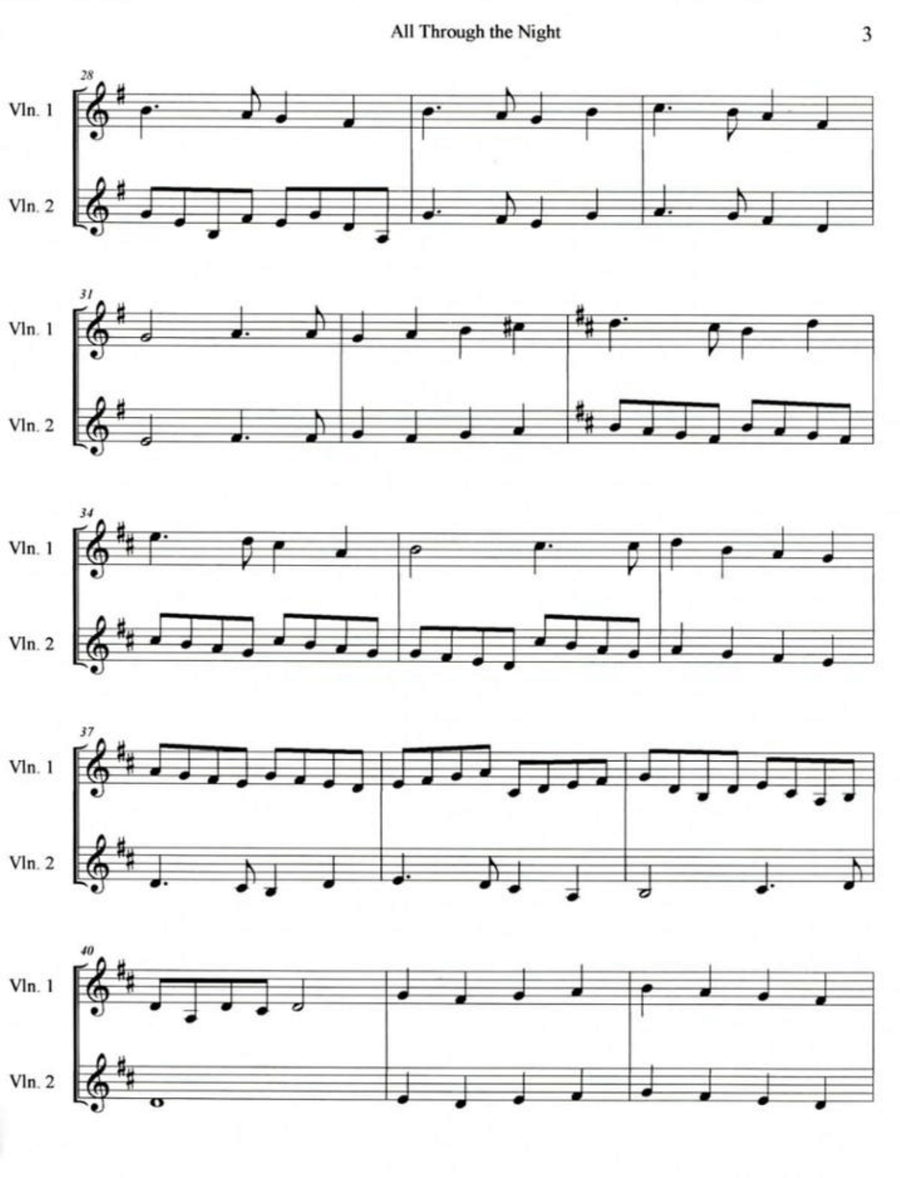 All Through the Night String Duet scores gallery preview page 3