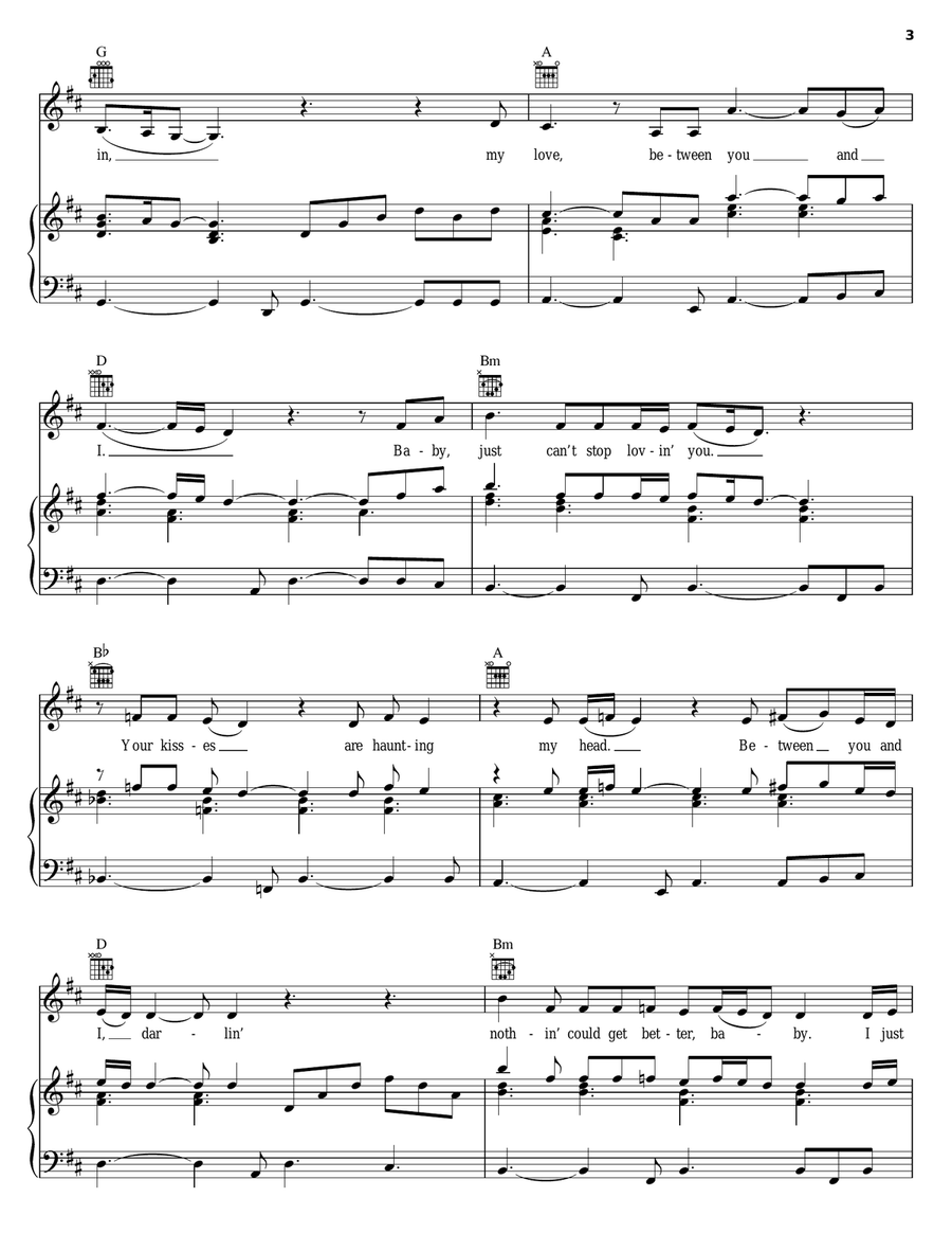Between You And I Piano, Vocal, Guitar scores gallery preview page 3