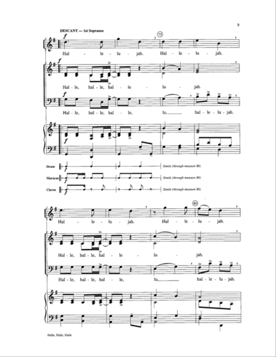 Halle, Halle, Halle Halle, Halle, Halle Choir scores gallery preview page 9