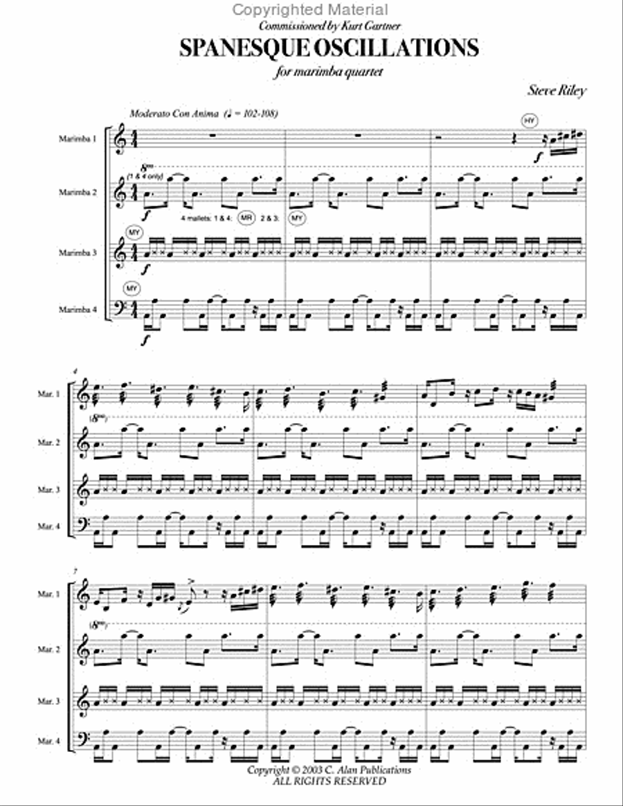 Spanesque Oscillations Spanesque Oscillations Percussion Ensemble scores gallery preview page 2