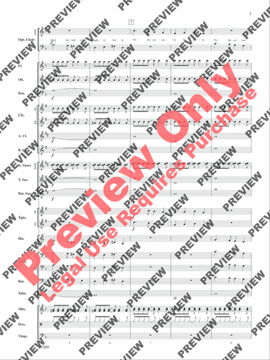 Merry Christmas to All (A Medley of Carols) Concert Band scores gallery preview page 4