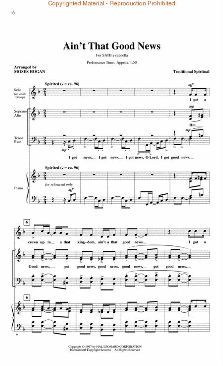 Feel the Spirit Volume I 4-Part scores gallery preview page 3
