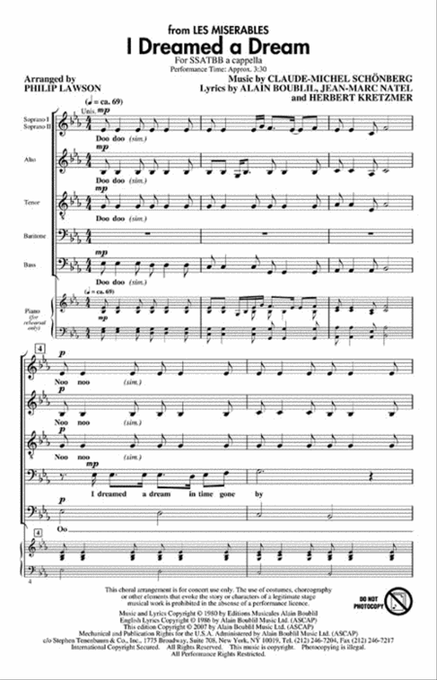 I Dreamed a Dream Divisi scores gallery preview page 2
