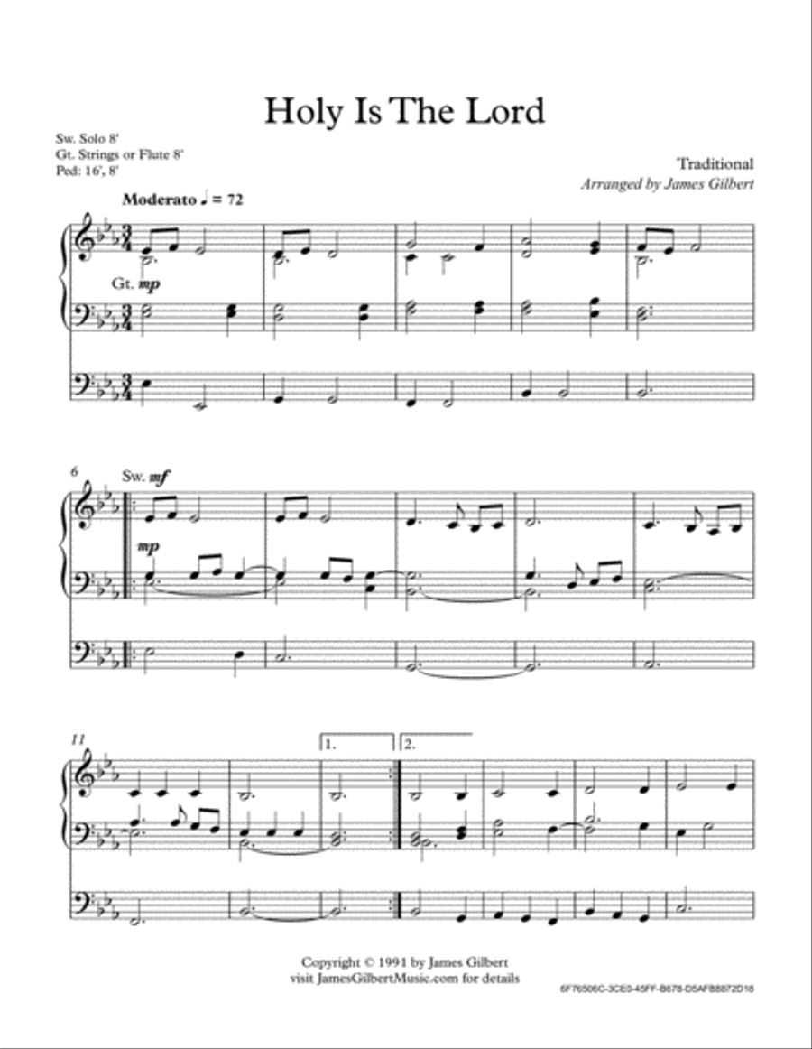 Holy Is The Lord Holy Is The Lord Organ Solo scores gallery preview page 2