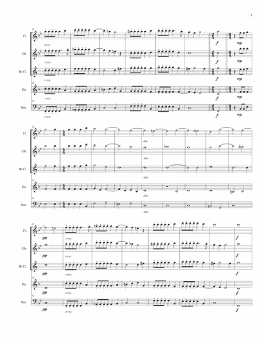 Hark all ye Lovely Saints for Woodwind Quintet Woodwind Quintet scores gallery preview page 5