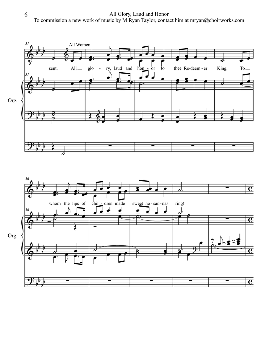 All Glory, Laud and Honor to the Tune of Holst's Thaxted for Choir, Congregation, Organ, Piano and O 4-Part scores gallery preview page 6