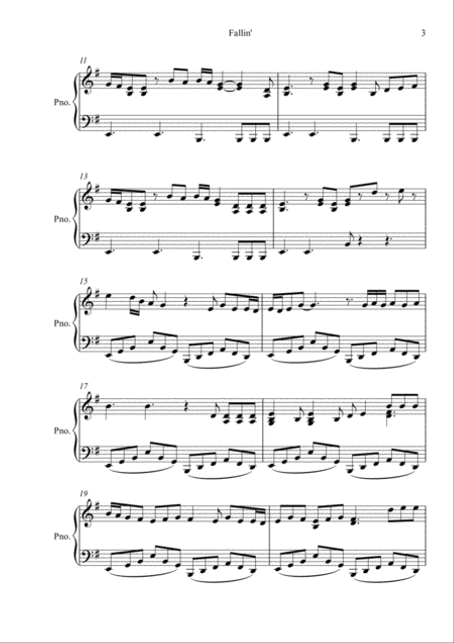 Fallin' Easy Piano scores gallery preview page 3