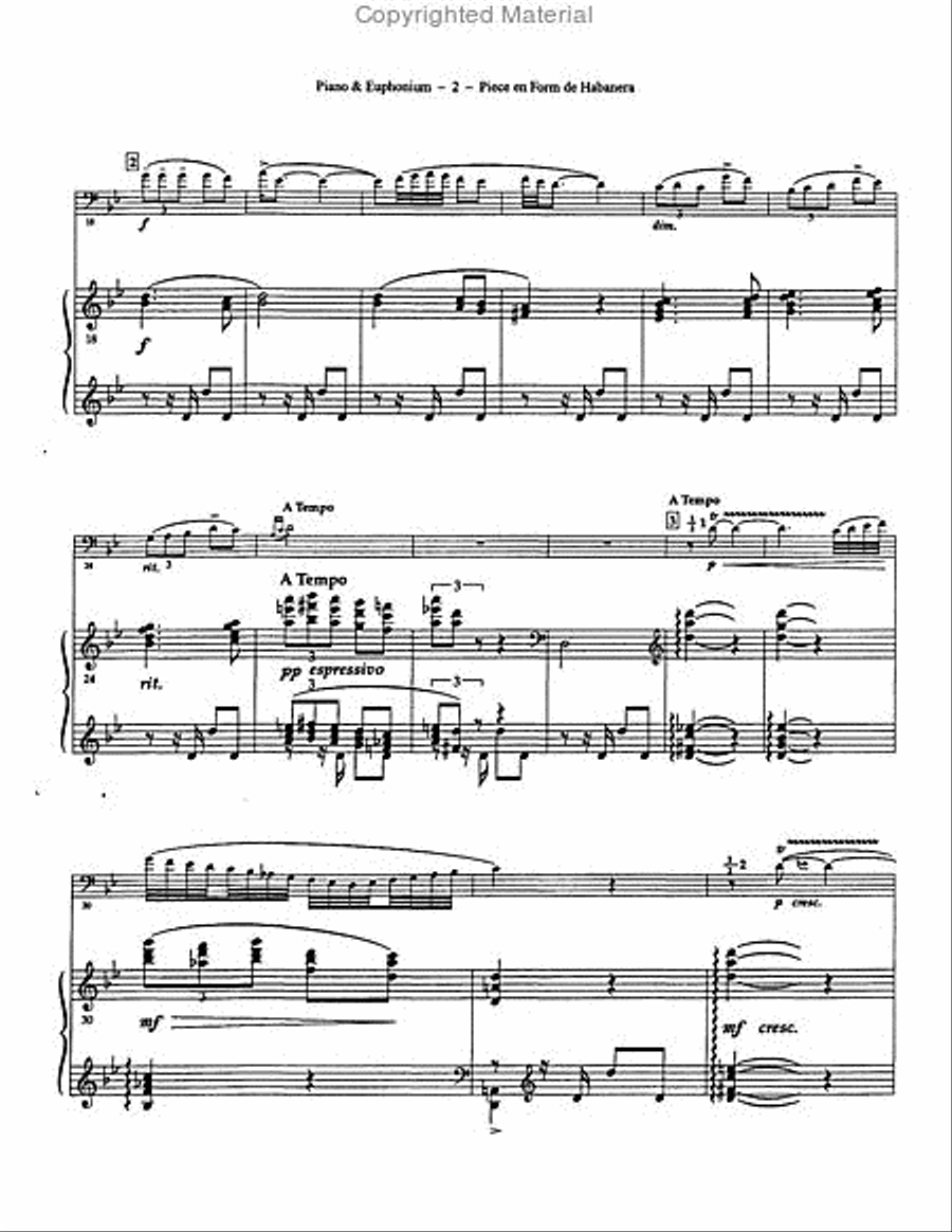 Piece en Form de Habanera Euphonium scores gallery preview page 3