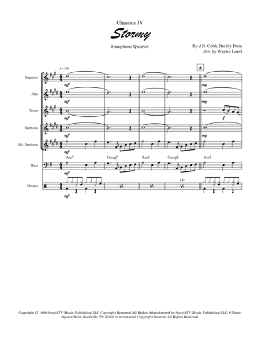 Stormy Saxophone Quartet scores gallery preview page 2