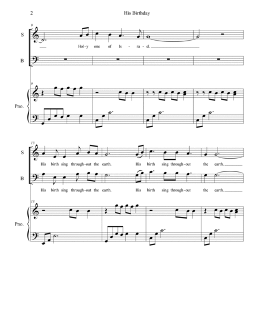 His Birthday 4-Part scores gallery preview page 2