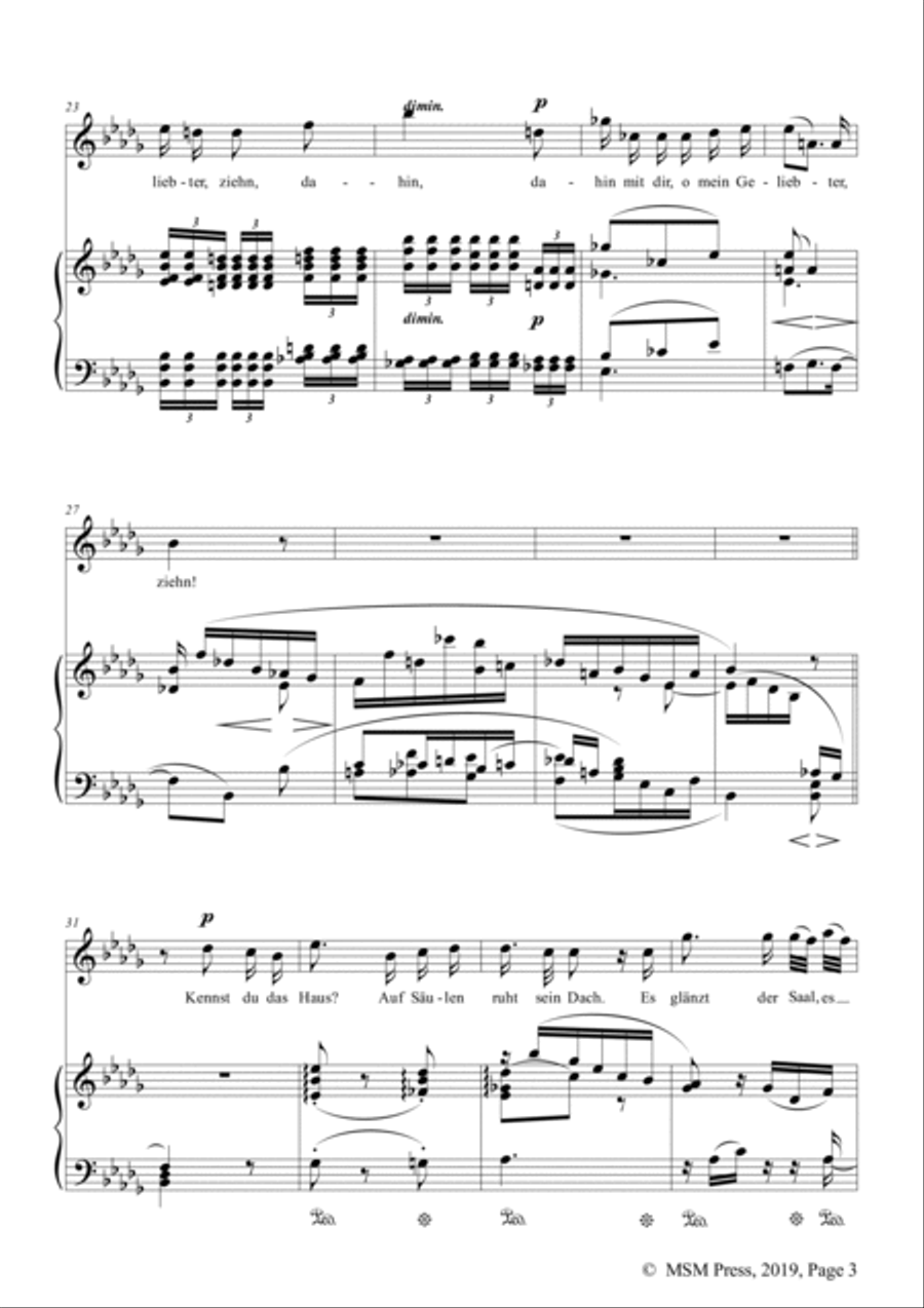 Schumann-Mignon(Kennst du das Land),Op.98a No.1 in b♭ minor Voice scores gallery preview page 4