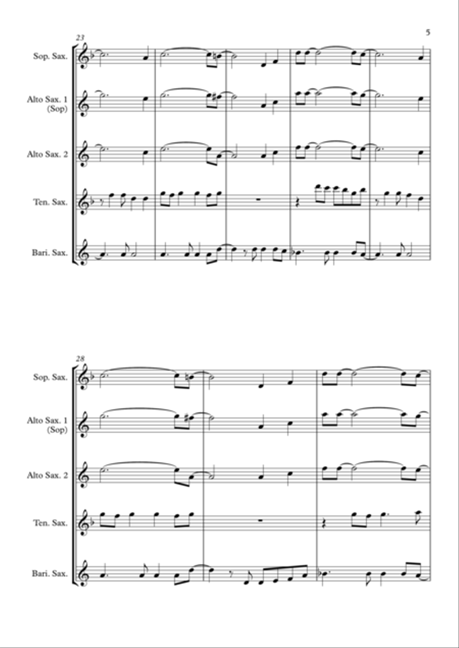 Happy Saxophone Quartet scores gallery preview page 5