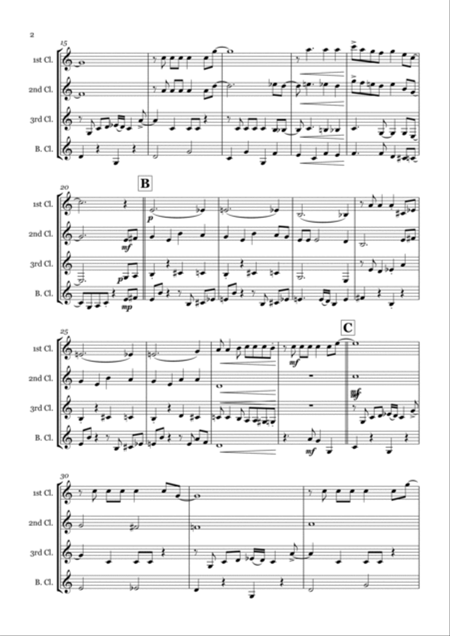 They Can't Take That Away From Me Clarinet Quartet scores gallery preview page 2