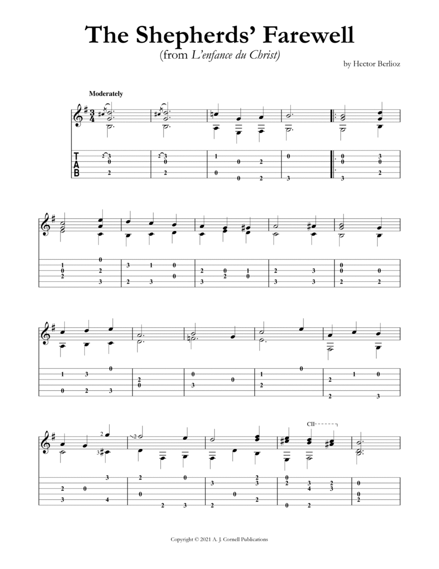 The Shepherd's Farewell Classical Guitar scores gallery preview page 1