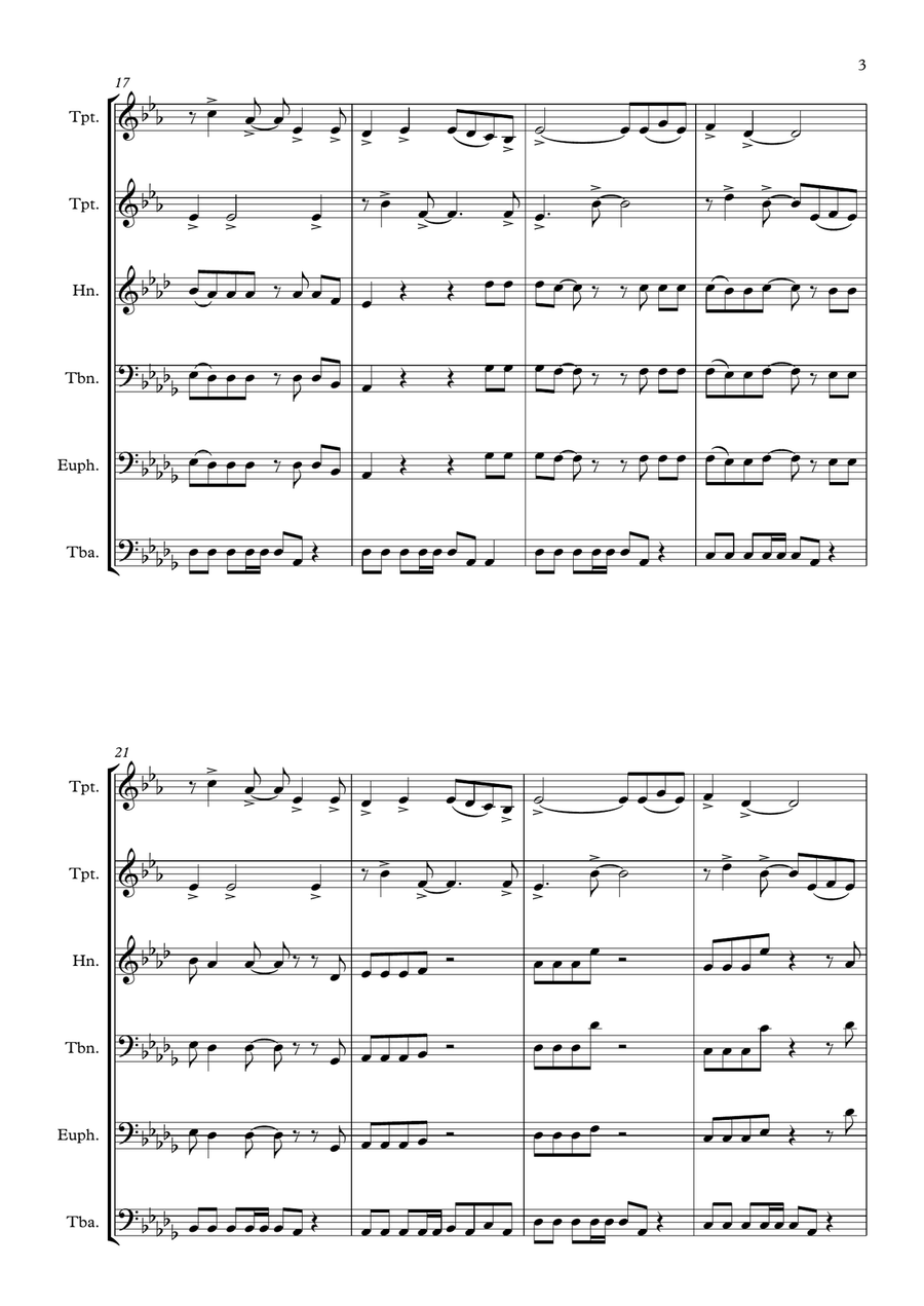 Under Pressure Brass Ensemble scores gallery preview page 3