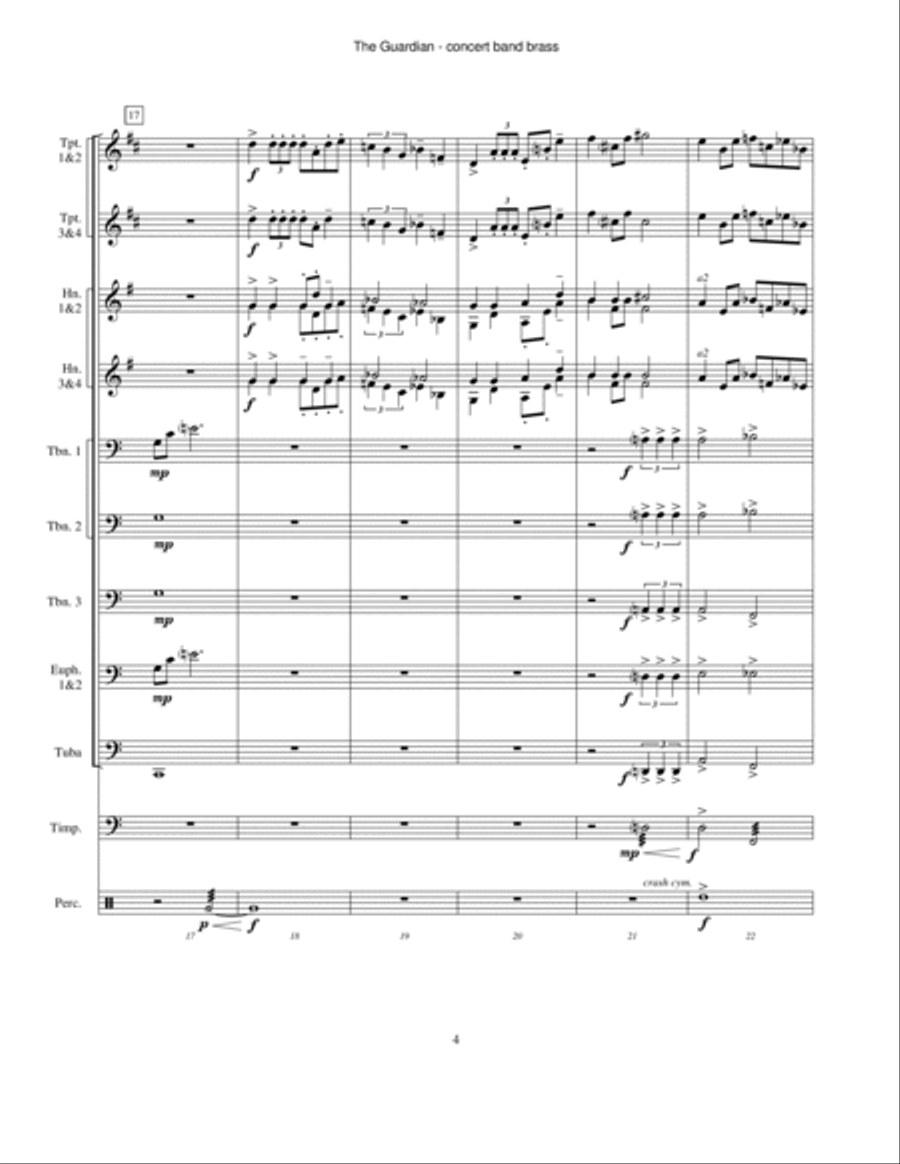 The Guardian (concert band brass version) Concert Band scores gallery preview page 4