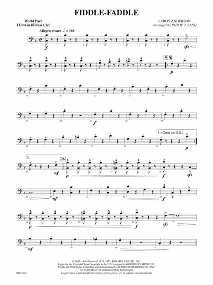 Fiddle-Faddle: (wp) B-flat Tuba B.C.